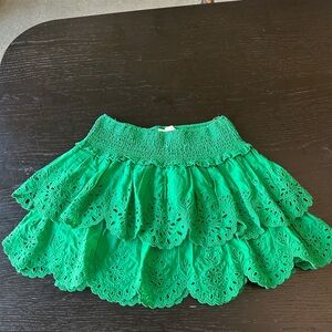 Green Eyelet Skirt